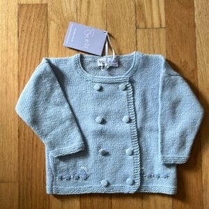 NWT Sue Hill baby sweater with an embroidered train. 6-12m